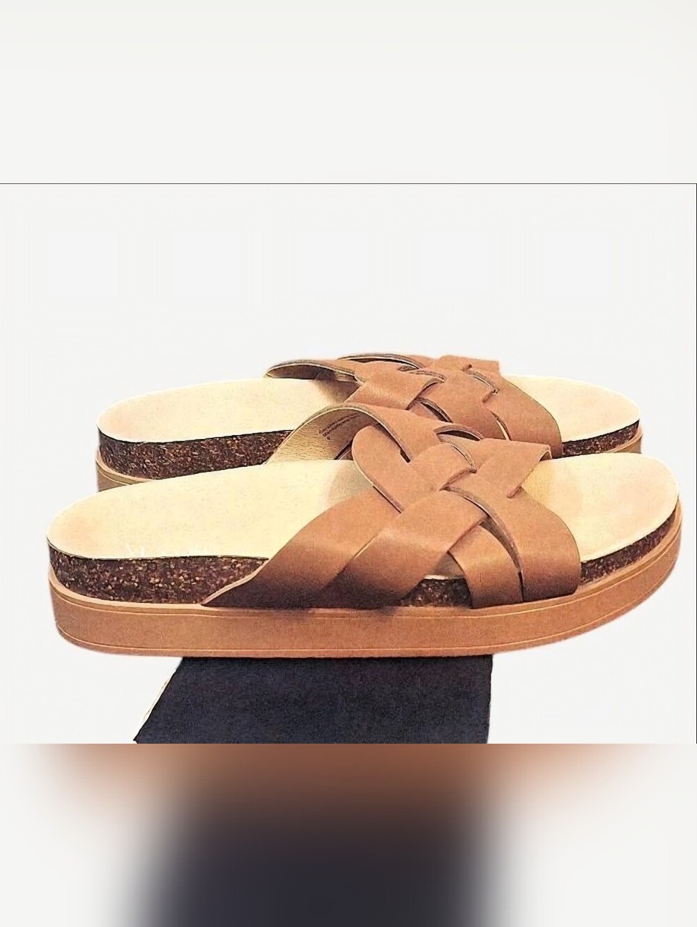 WYDE Studios Classic Woven Slide Sandals in Brown - Women's Comfort Slides